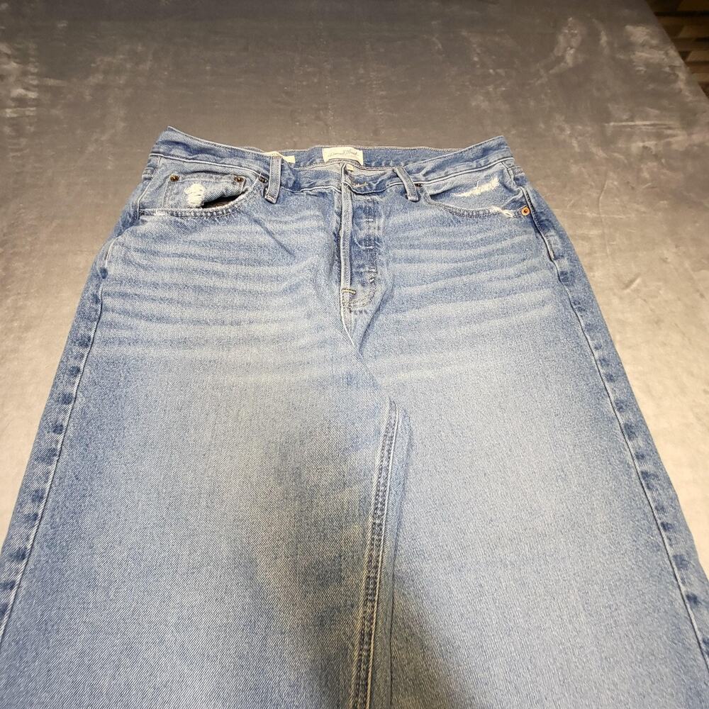 Universal Thread Jeans Womens 12 Blue Mid Rise 90s Baggy Wide-Leg Distressed - Picture 2 of 11